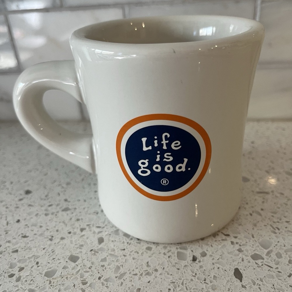 Vintage Life is Good Mugs Ivory Do What You Like Like What You Do Diner Style